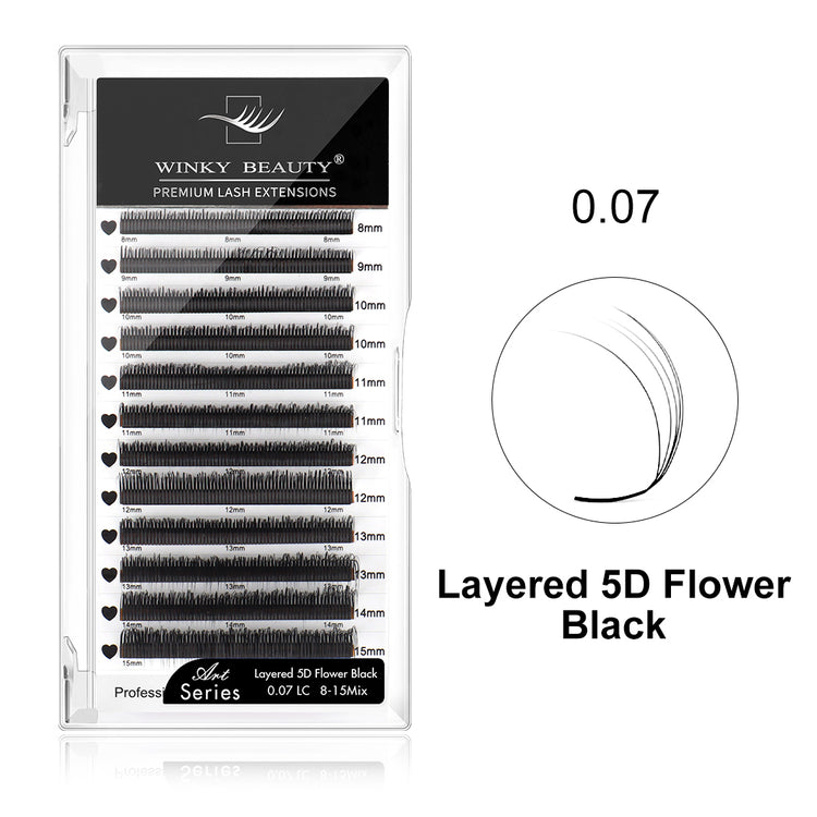 Layered 5D Flower Eyelash Extension - image 1 showing the product tray or lash structure