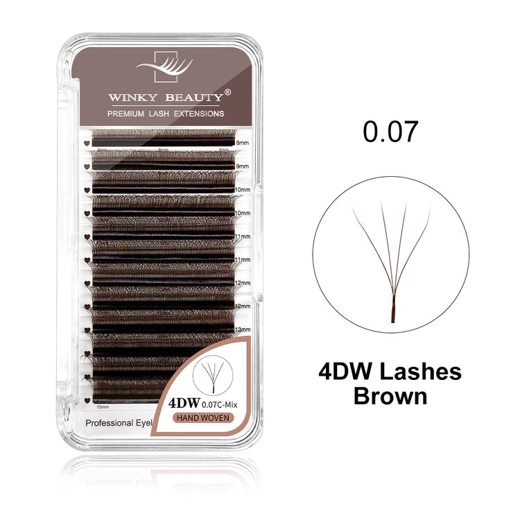 Brown 4DW Shape Eyelash Extension - image 1 showing product tray or lash structure