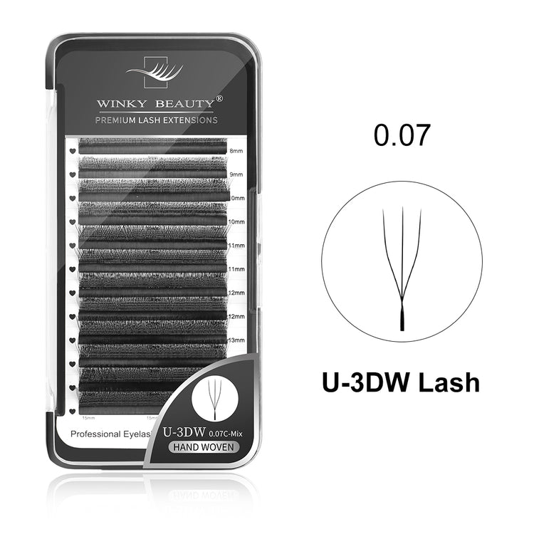 0.07mm U-Shape3DW Eyelash Extension - image 1 showing product tray or lash structure