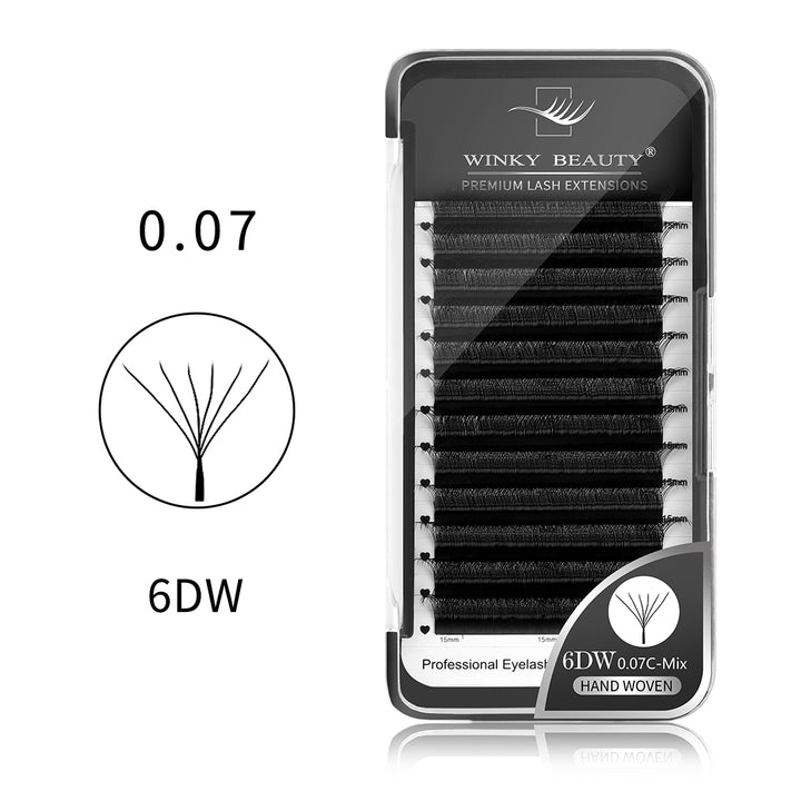 0.07mm 6D W Shape Eyelash Extension
