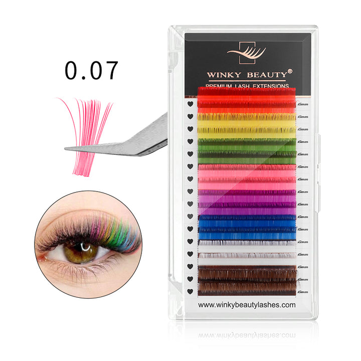 0.07mm Mixed Color Volume Lash Extensions