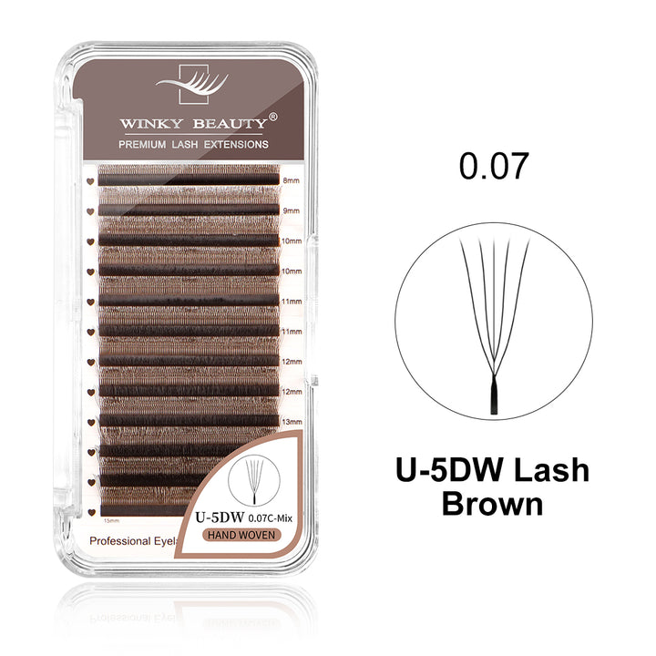 Brown U-Shape 5DW Eyelash Extension