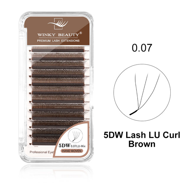 LU Curl Brown 5DW Shape Eyelash Extension