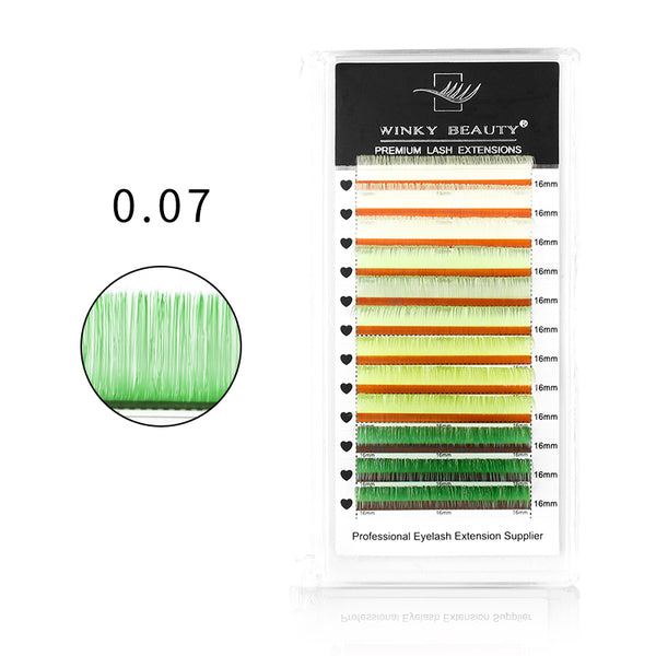 0.07mm Macaron Green Mixed Color Lash