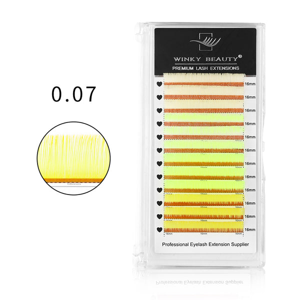 0.07mm Macaron Yellow Mixed Color Lash