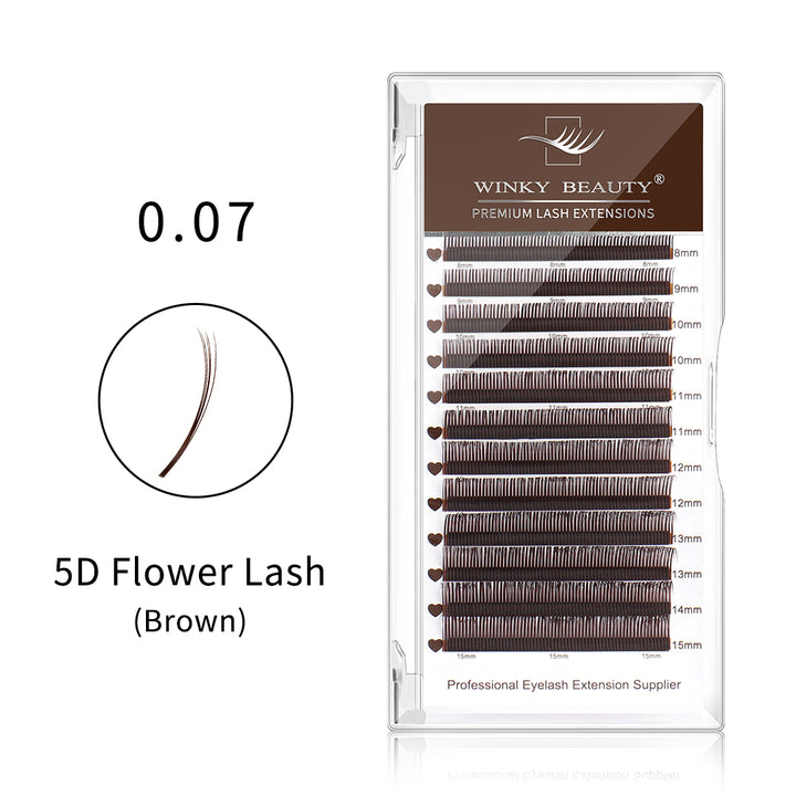 Brown 5D Flower Wispy Spikes Individual False Eyelashes
