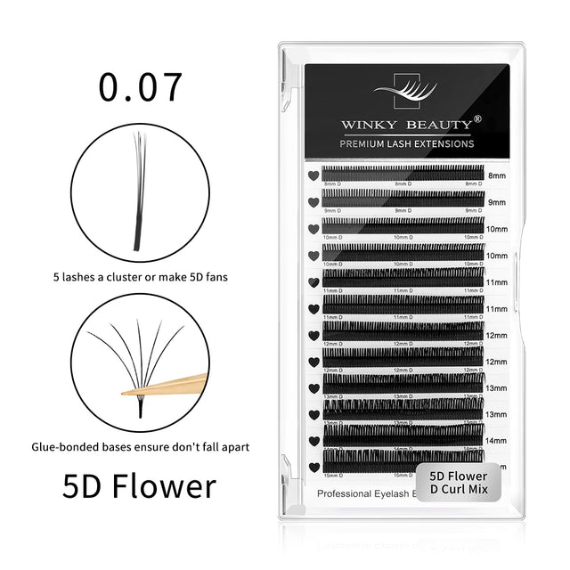 5D Flower Wispy Spikes Individual False Eyelashes
