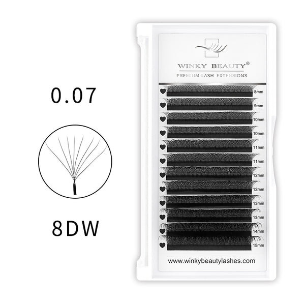 0.07mm 8D W Shape Eyelash Extension