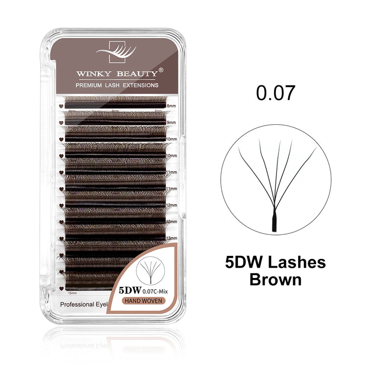 Brown 5DW Shape Eyelash Extension - image 1 showing product tray or lash structure