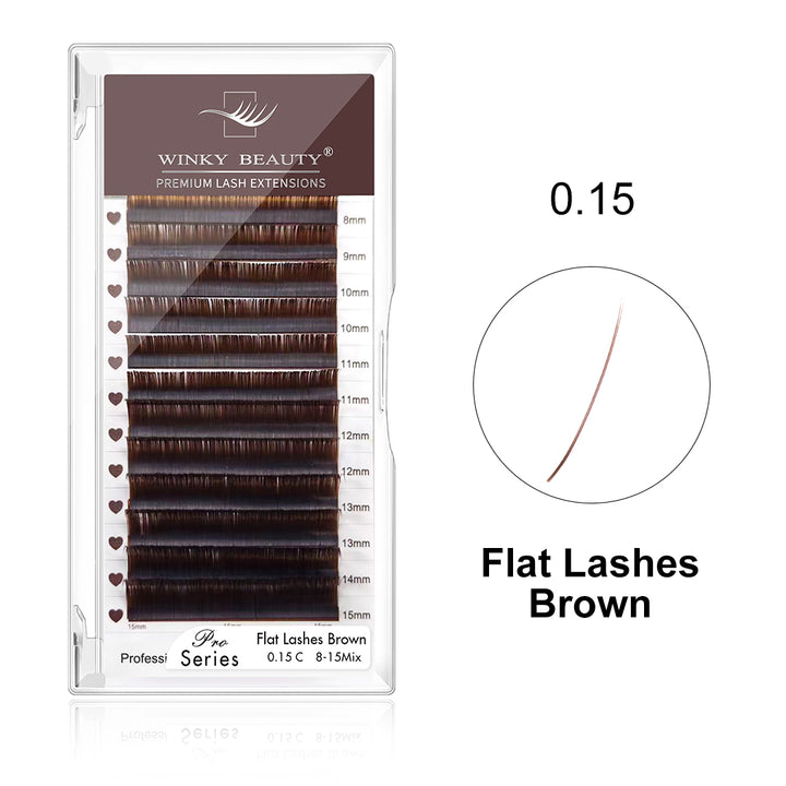 0.15mm Brown Ellipse Flat Lash Extensions