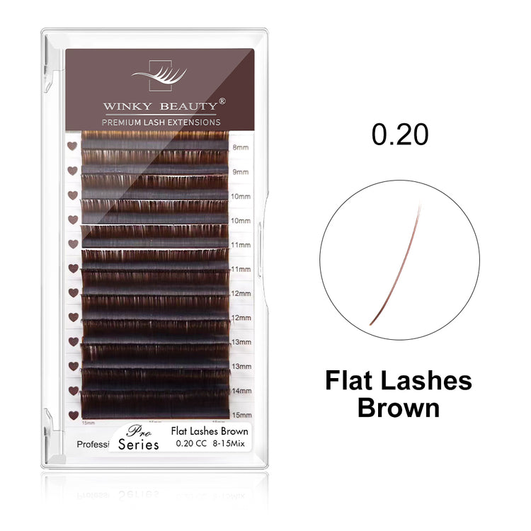 0.20mm Brown Ellipse Flat Lash Extensions - image 1 showing the product tray or lash structure