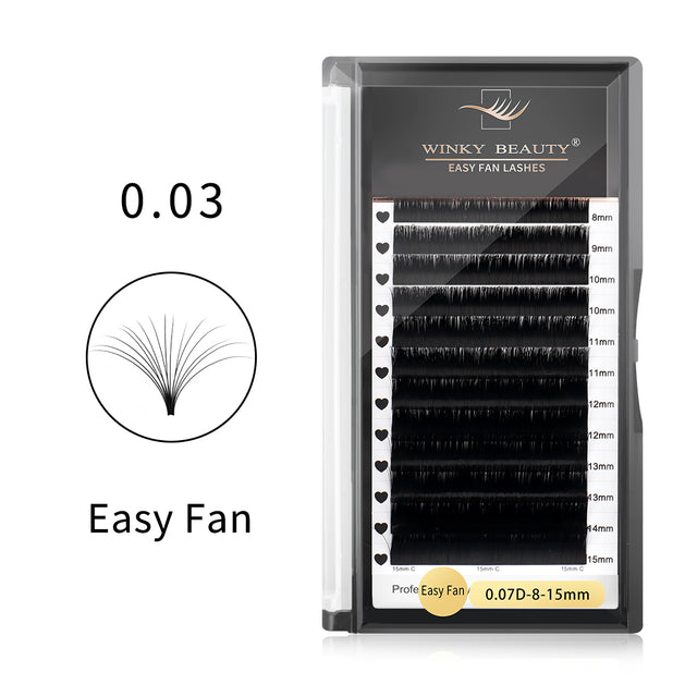 0.03mm Winky Beauty Glam Black Easy Fan Eyelash Extension