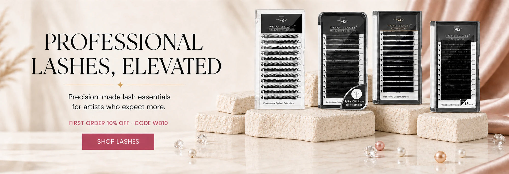 Professional lash extensions and lash trays by Winky Beauty Lashes