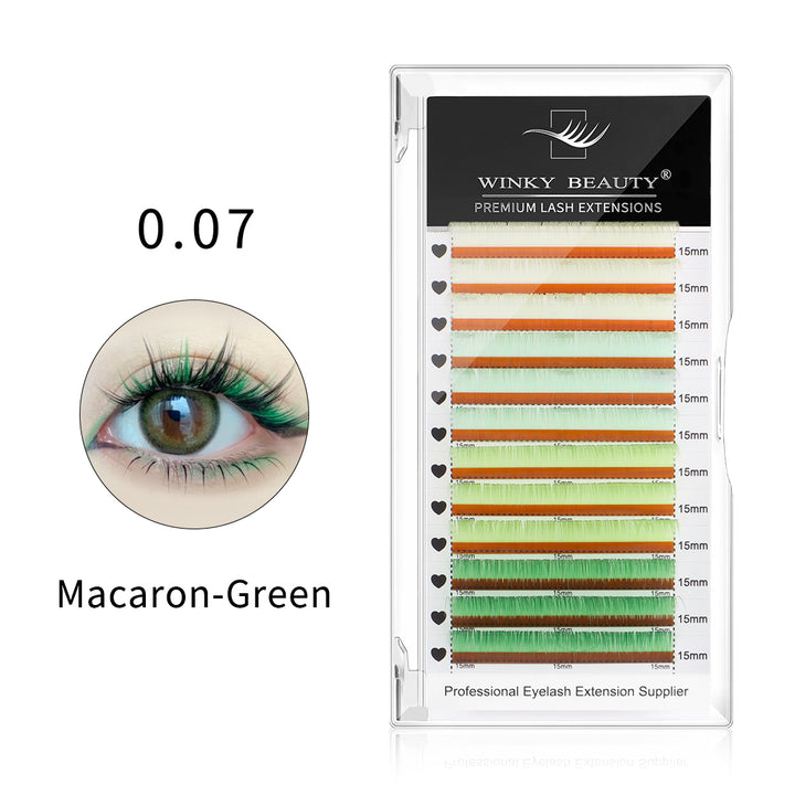 0.07mm Macaron Green Mixed Color Lash