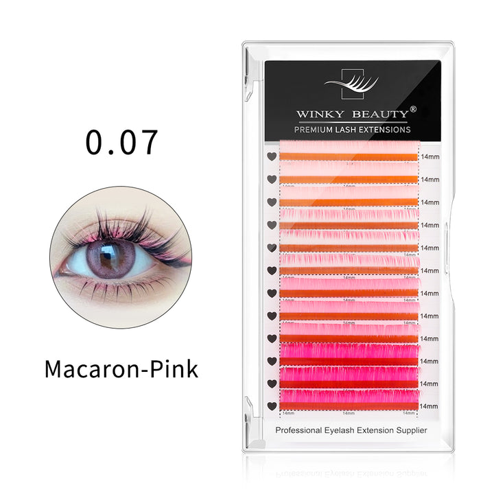 0.07mm Macaron Pink Mixed Color Lash