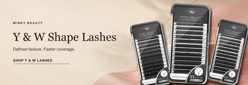 Winky Beauty Y and W shape eyelash extensions for textured lash sets