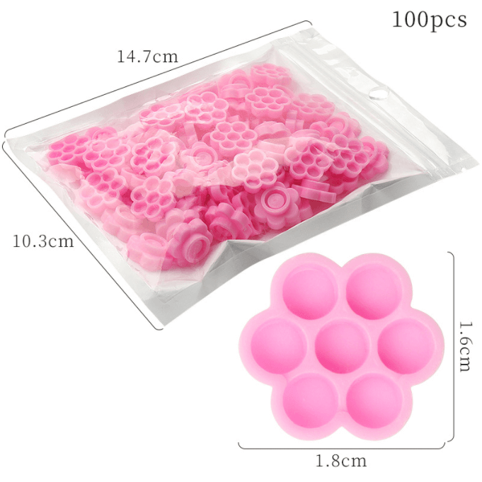 100pcs-Flower-Shaped-Glue-Cup-delay-dry