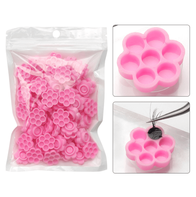 100pcs-Flower-Shaped-Glue-Cup-winky-beauty-lashes