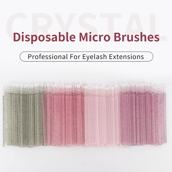 100pcs Crystal Handle Micro Brushes for Eyelash Extension