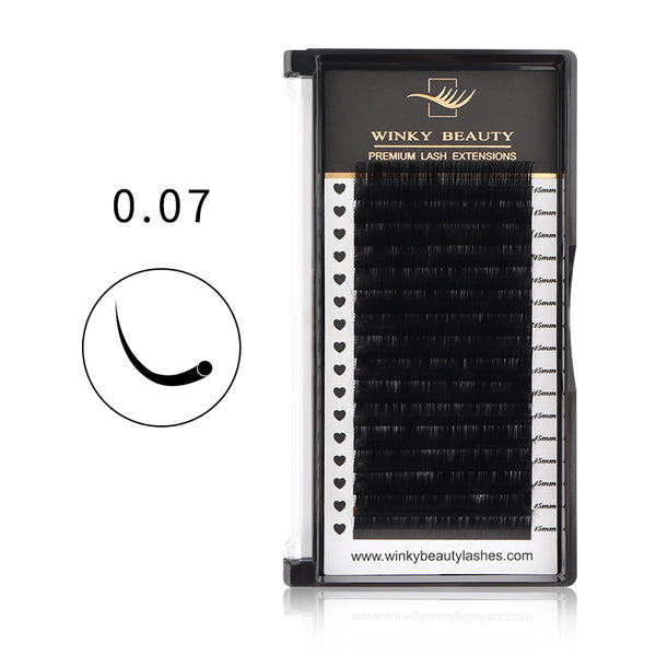 0.07mm Platnium Glam Black Volume Eyelash Extension 16rows