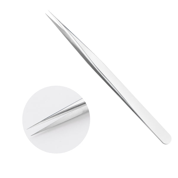 Tweezers丨Matte silver Peacock Straight Tweezers Professional Eyelash Extensions Tweezers