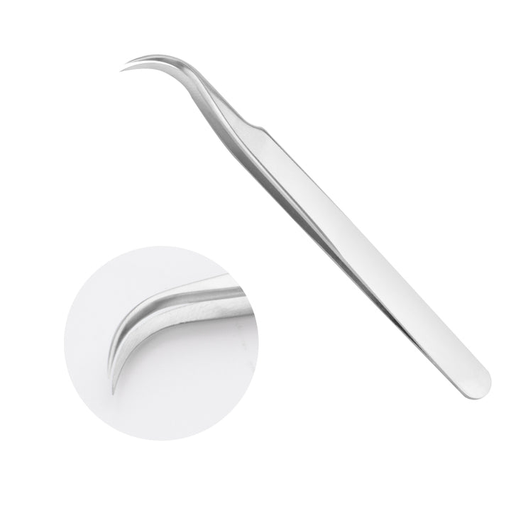 Tweezers丨Matte Silver Butterfly Volume Tweezers-Curved type tweezers