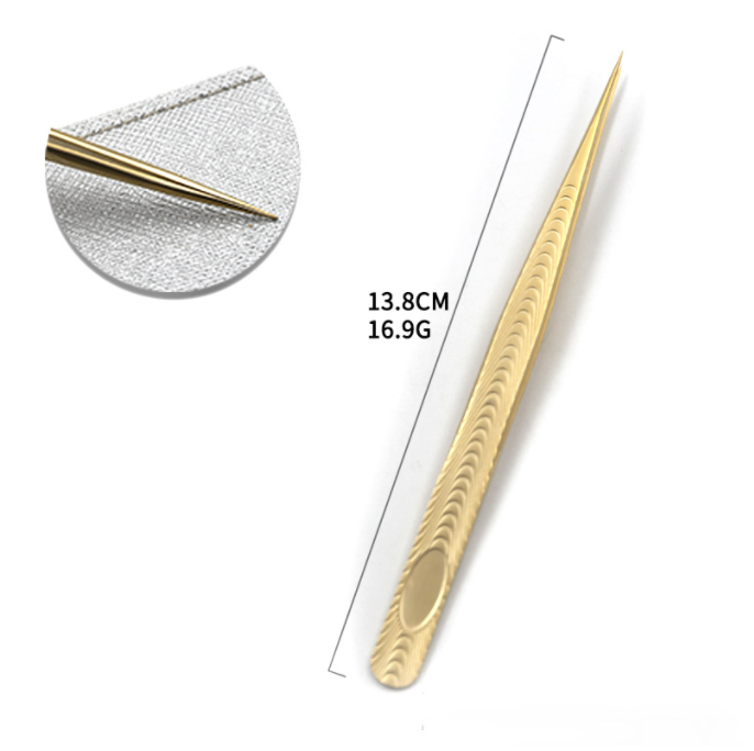 Champagne Gold Straight Isolation Tweezers