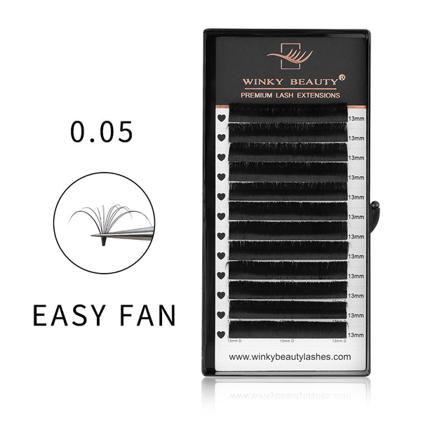 0.05mm Winky Beauty Glam Black Easy Fan Eyelash Extension