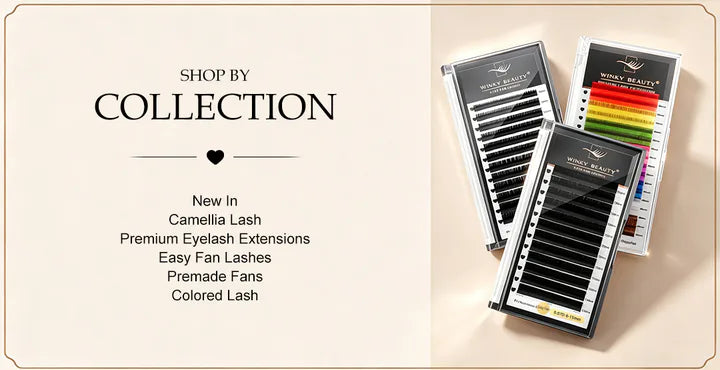 Winky Beauty eyelash extension trays for shopping lashes by collection