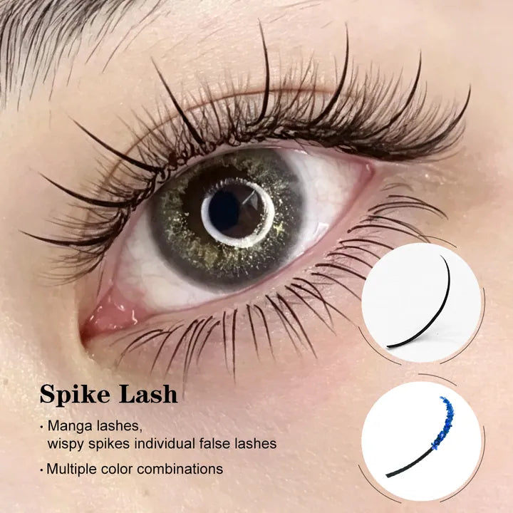 Spike eyelash extensions for wispy manga and anime lash styling