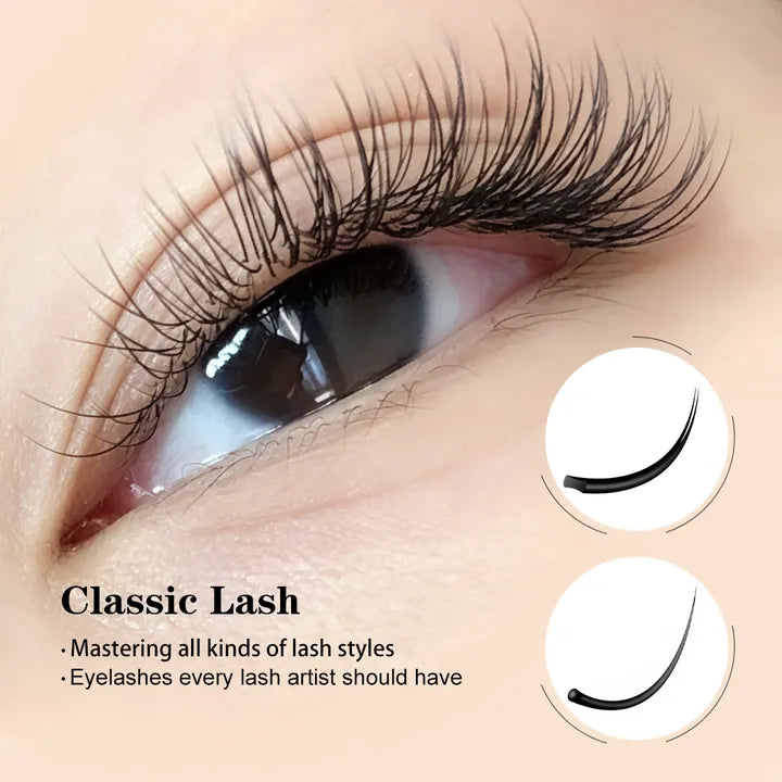Classic eyelash extensions for defined single-lash styling