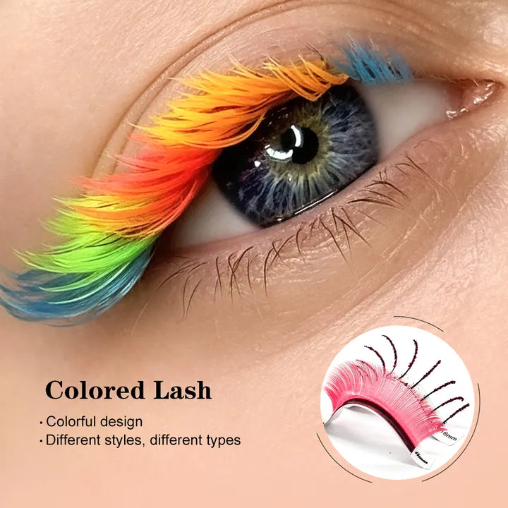 Colored eyelash extensions for creative multicolor lash sets